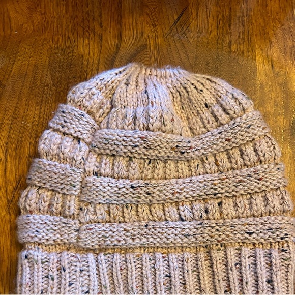 C.C. Pink Knitted Ponytail Hat - Picture 5 of 9